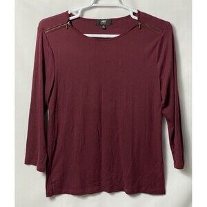 ABS Allen  Shwartz Women Top Long Sleeves Burgundy Size XL